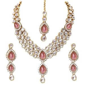 18k Gold-Plated Traditional Kundan Necklace Set