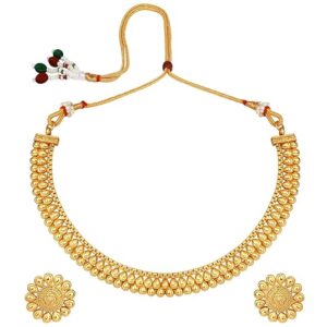 18K Gold-Plated Traditional Necklace & Earrings Set