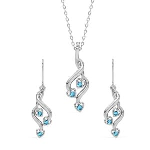 Rhodium-Plated Valentina Zirconia Jewelry Set