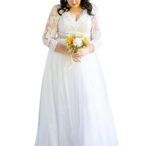 Elegant Lace Beach Wedding Dress – Plus Size