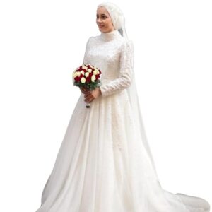 Modest Muslim Bridal Gown with Hijab