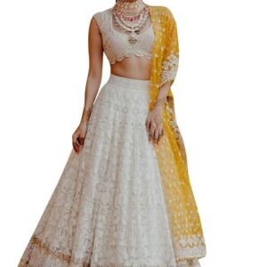 Embroidered Georgette Lehenga Choli with Dupatta