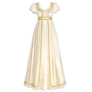 Victorian-Style Champagne Gold Evening Dress
