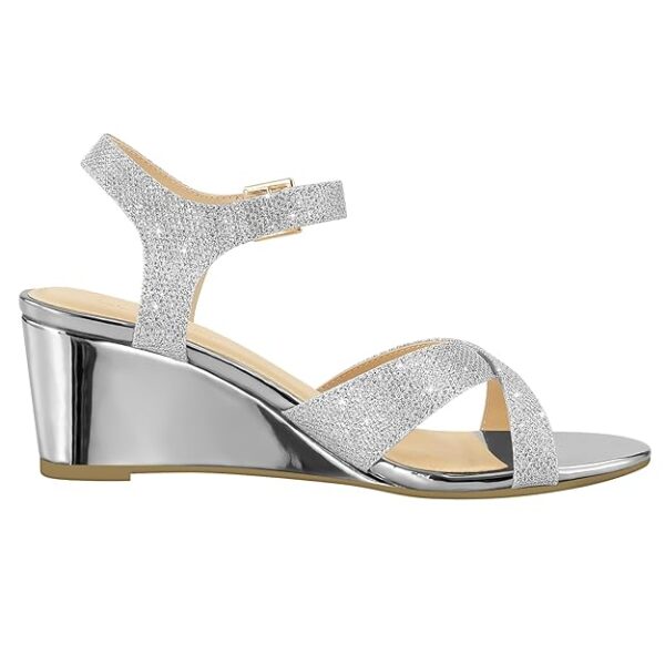 Casual Low Wedge Sandals with Ankle Strap - Image 2